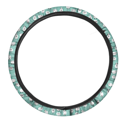 Little Sheep Pattern Print Car Steering Wheel Cover