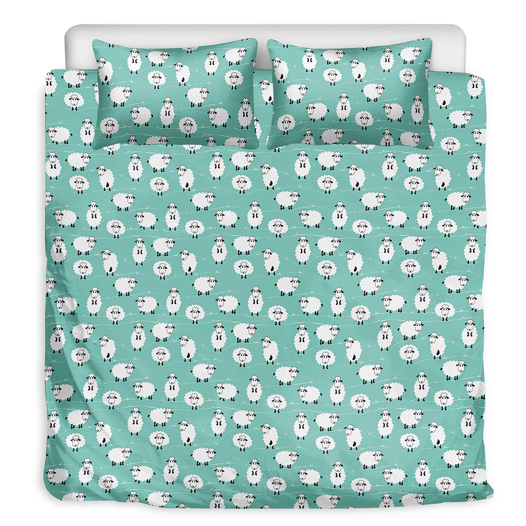 Little Sheep Pattern Print Duvet Cover Bedding Set
