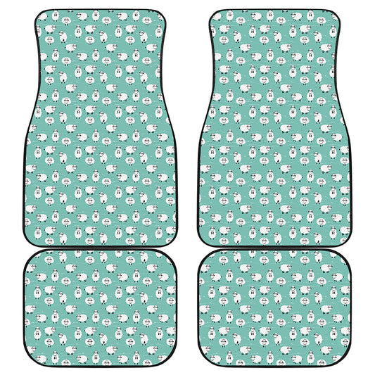 Little Sheep Pattern Print Front and Back Car Floor Mats