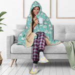 Little Sheep Pattern Print Hooded Blanket
