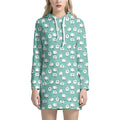Little Sheep Pattern Print Pullover Hoodie Dress