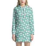 Little Sheep Pattern Print Hoodie Dress
