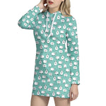 Little Sheep Pattern Print Hoodie Dress