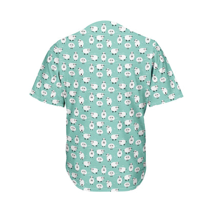 Little Sheep Pattern Print Men's Baseball Jersey