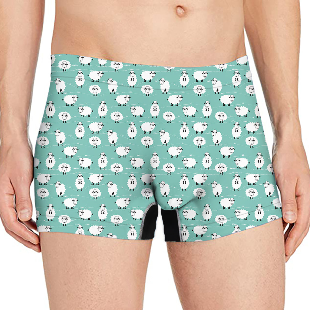 Little Sheep Pattern Print Men's Boxer Briefs