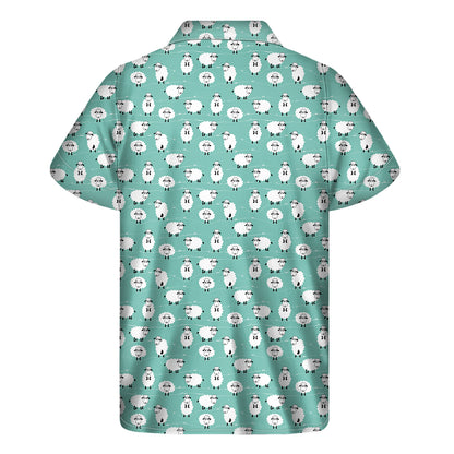 Little Sheep Pattern Print Men's Short Sleeve Shirt