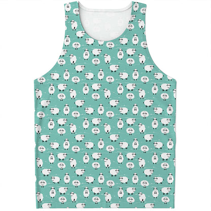 Little Sheep Pattern Print Men's Tank Top