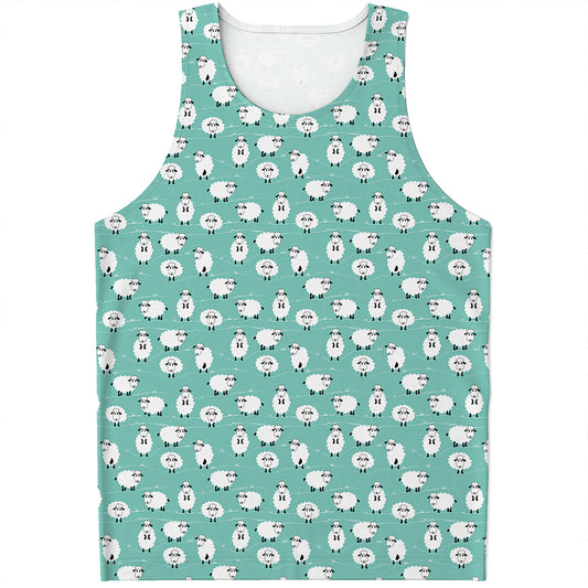 Little Sheep Pattern Print Men's Tank Top