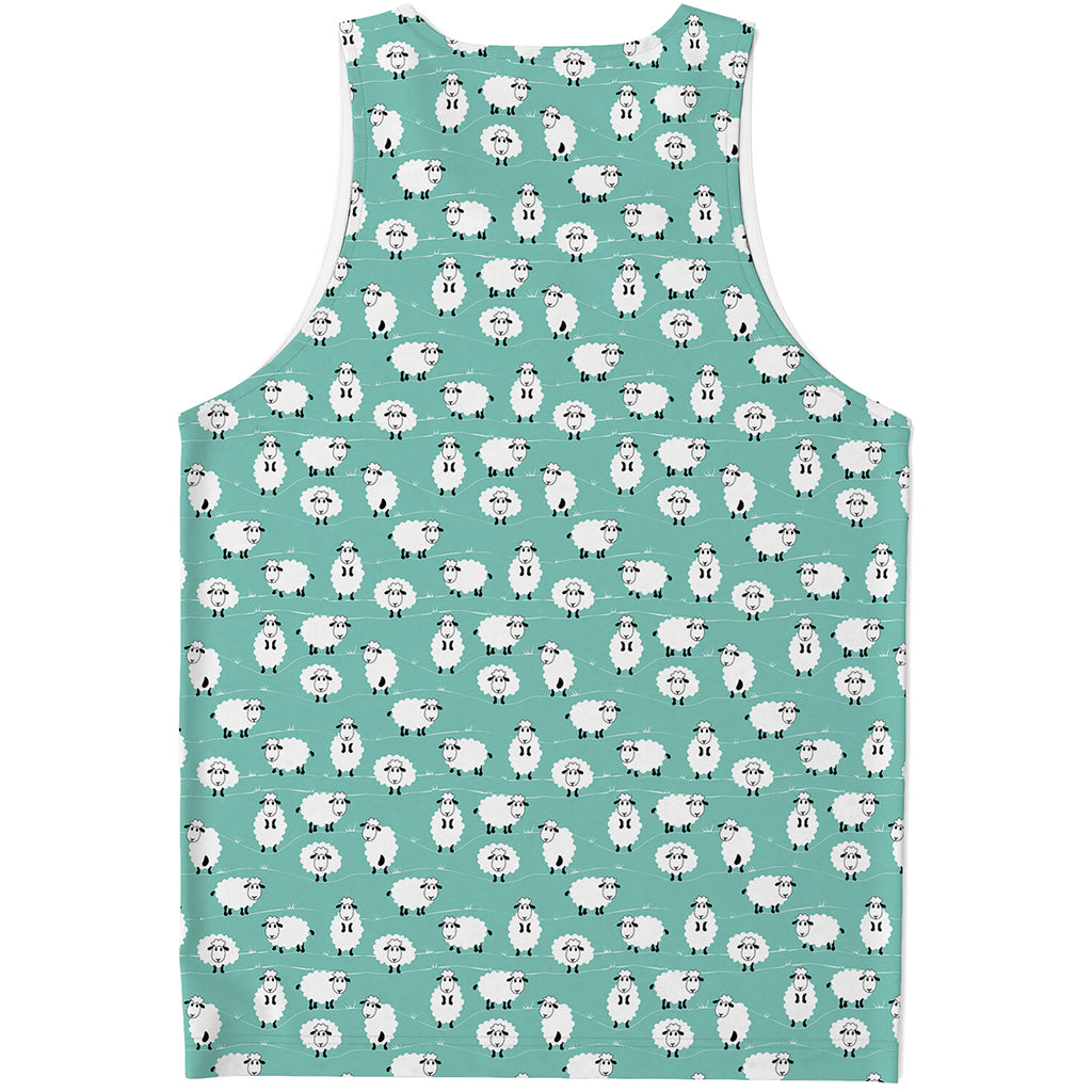 Little Sheep Pattern Print Men's Tank Top