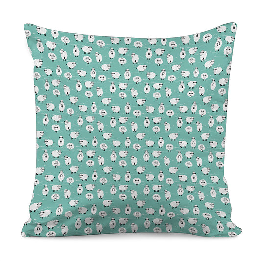 Little Sheep Pattern Print Pillow Cover