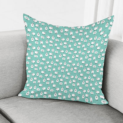 Little Sheep Pattern Print Pillow Cover