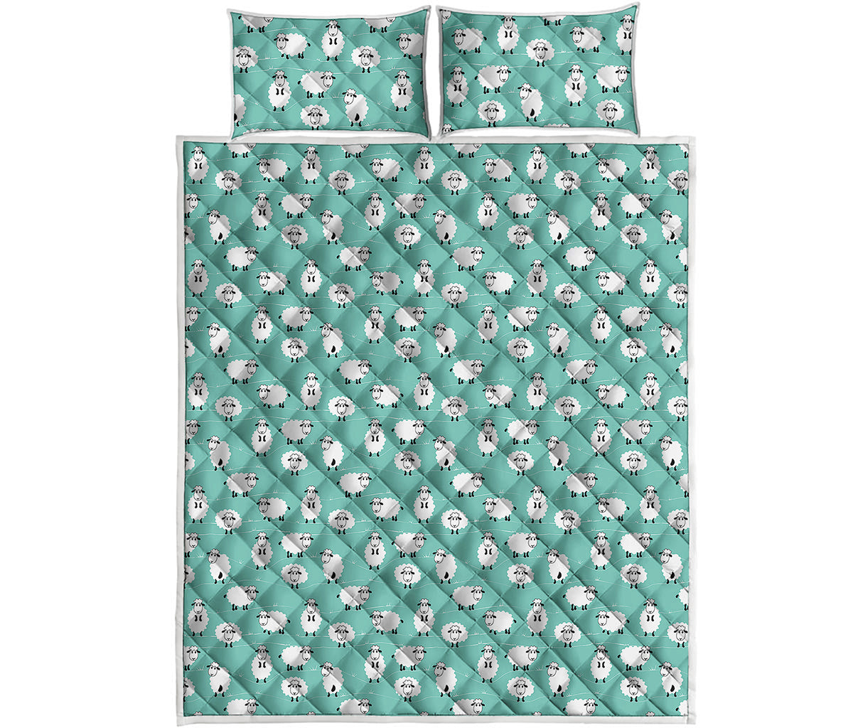 Little Sheep Pattern Print Quilt Bed Set