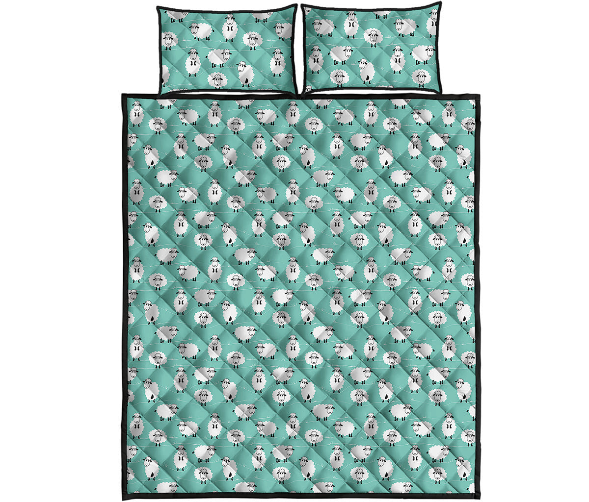 Little Sheep Pattern Print Quilt Bed Set