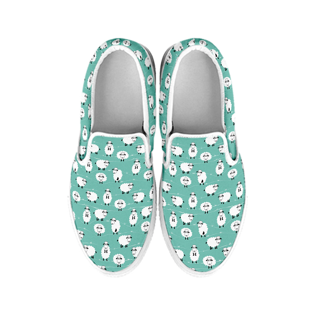 Little Sheep Pattern Print White Slip On Shoes