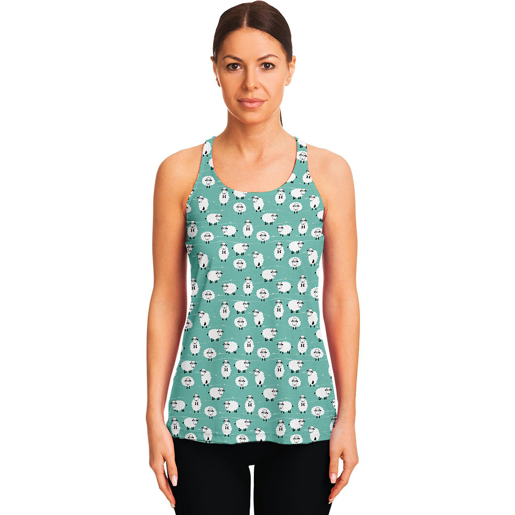 Little Sheep Pattern Print Women's Racerback Tank Top