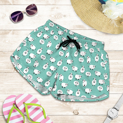 Little Sheep Pattern Print Women's Shorts