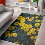 Little Yellow Daisy Print Area Rug