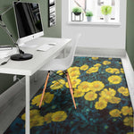 Little Yellow Daisy Print Area Rug