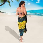 Little Yellow Daisy Print Beach Sarong Wrap