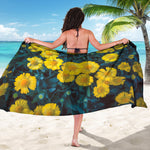 Little Yellow Daisy Print Beach Sarong Wrap