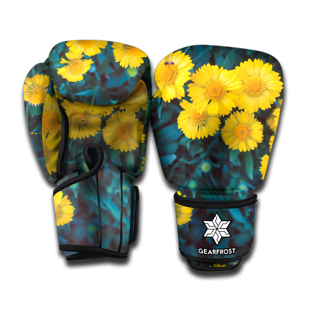 Little Yellow Daisy Print Boxing Gloves