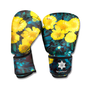 Little Yellow Daisy Print Boxing Gloves