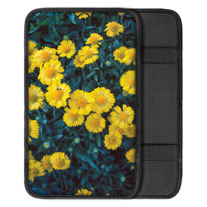 Little Yellow Daisy Print Car Center Console Cover