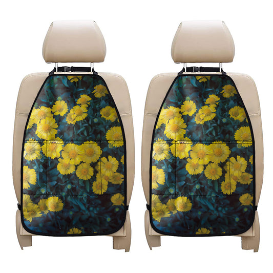 Little Yellow Daisy Print Car Seat Organizers
