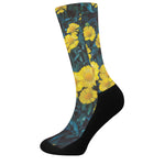 Little Yellow Daisy Print Crew Socks