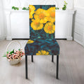 Little Yellow Daisy Print Dining Chair Slipcover