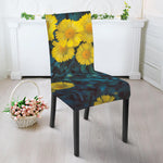 Little Yellow Daisy Print Dining Chair Slipcover
