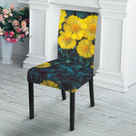 Little Yellow Daisy Print Dining Chair Slipcover