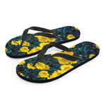 Little Yellow Daisy Print Flip Flops