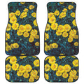 Little Yellow Daisy Print Front and Back Car Floor Mats