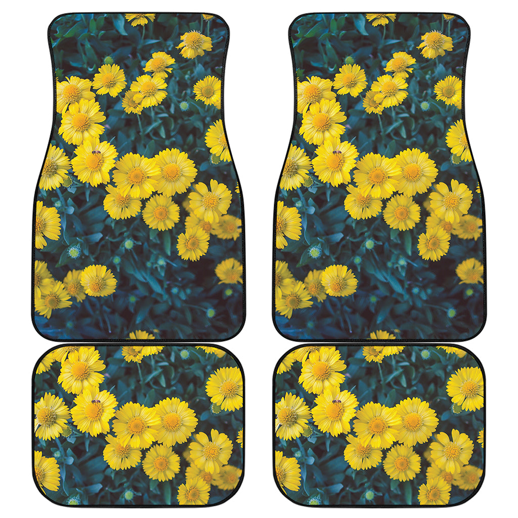 Little Yellow Daisy Print Front and Back Car Floor Mats