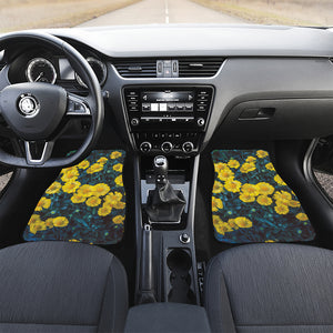 Little Yellow Daisy Print Front and Back Car Floor Mats