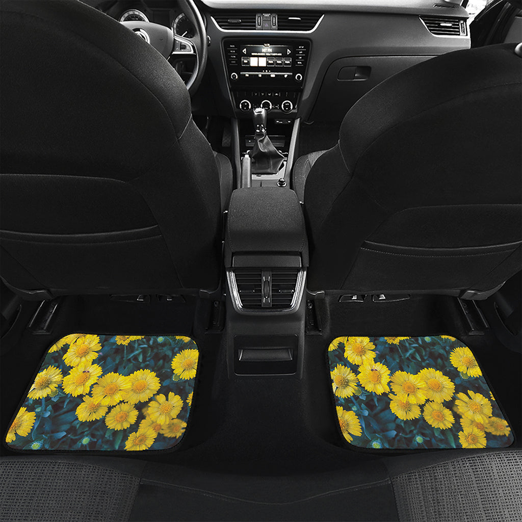 Little Yellow Daisy Print Front and Back Car Floor Mats