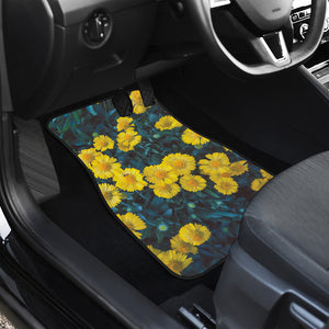 Little Yellow Daisy Print Front and Back Car Floor Mats