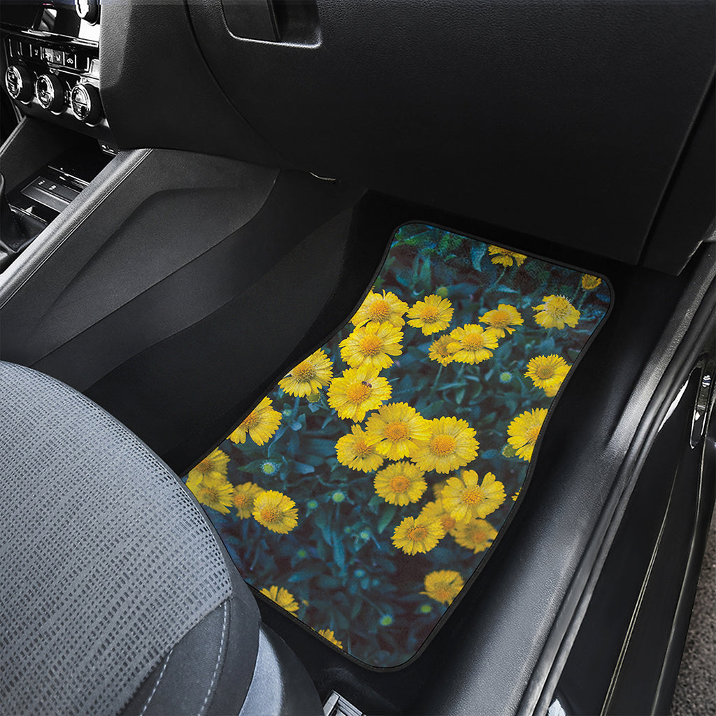 Little Yellow Daisy Print Front and Back Car Floor Mats