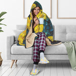 Little Yellow Daisy Print Hooded Blanket