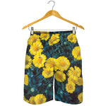 Little Yellow Daisy Print Men's Shorts