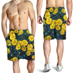 Little Yellow Daisy Print Men's Shorts