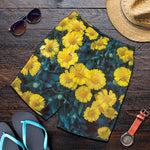 Little Yellow Daisy Print Men's Shorts