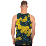 Little Yellow Daisy Print Men's Tank Top