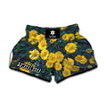 Little Yellow Daisy Print Muay Thai Boxing Shorts