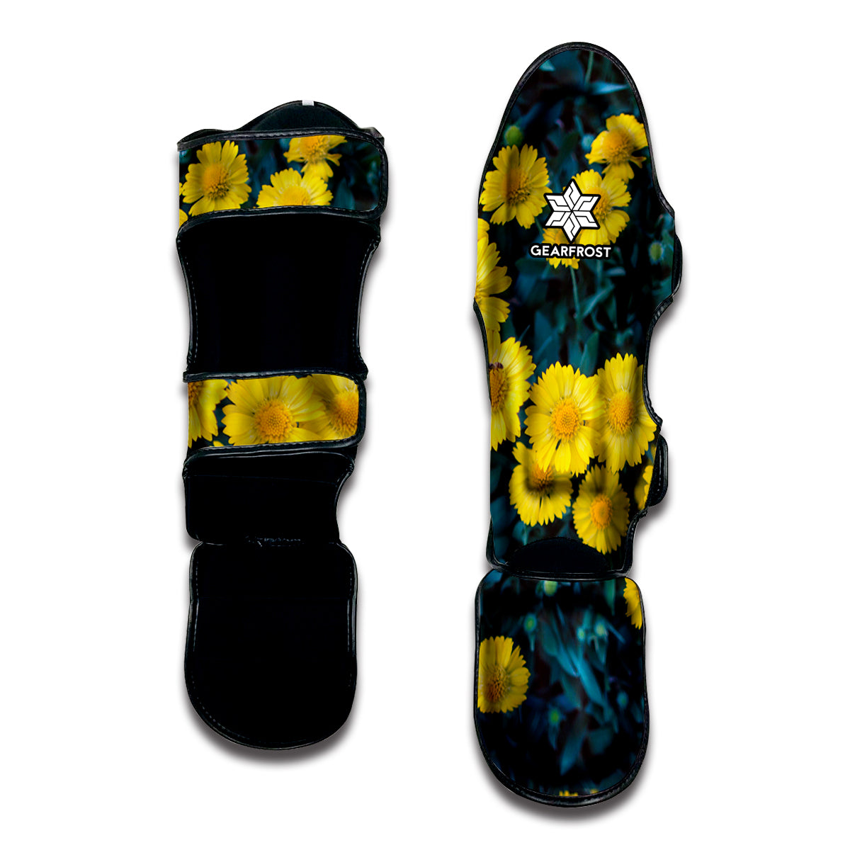 Little Yellow Daisy Print Muay Thai Shin Guard