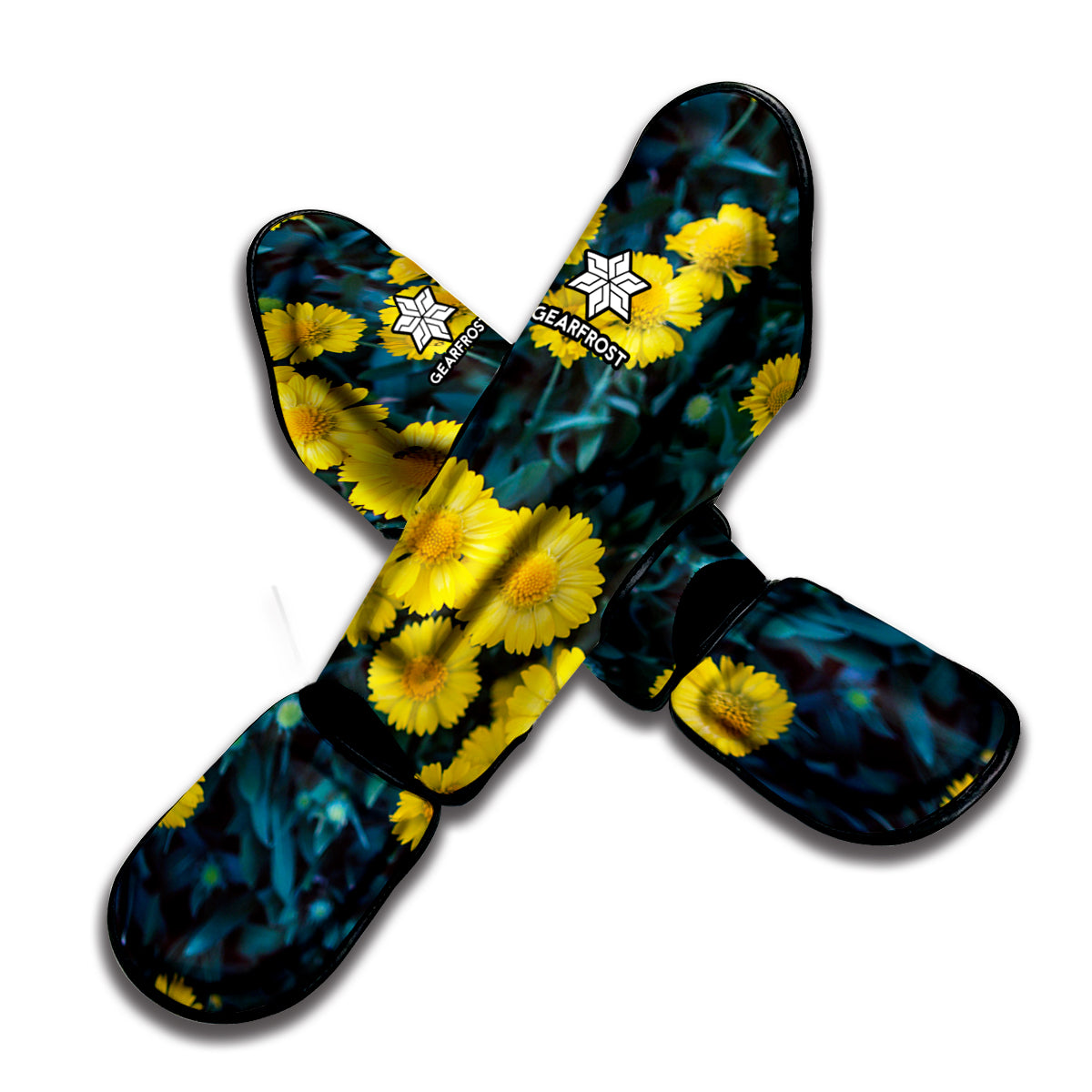 Little Yellow Daisy Print Muay Thai Shin Guard