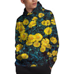 Little Yellow Daisy Print Pullover Hoodie