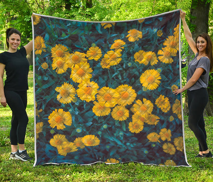 Little Yellow Daisy Print Quilt