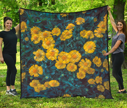 Little Yellow Daisy Print Quilt